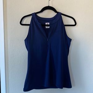 Navy Blue Fila athletic quarter zip tanktop